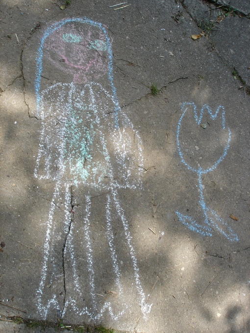 Sarah's sidewalk portrait of Tulip